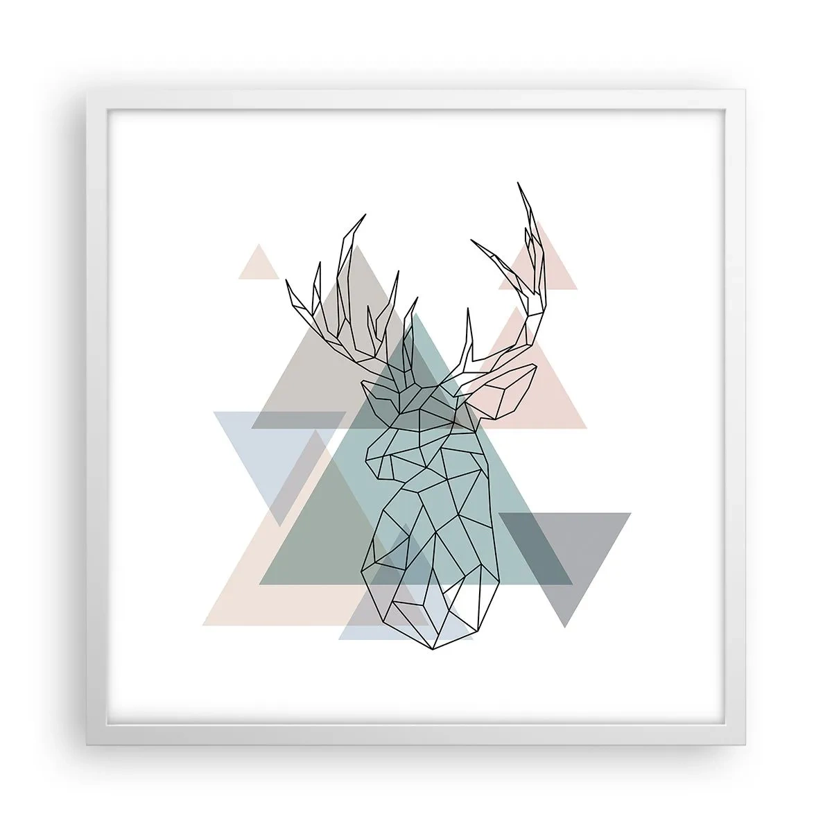 Poster in een witte lijst - In een geometrisch bos - 50x50 cm