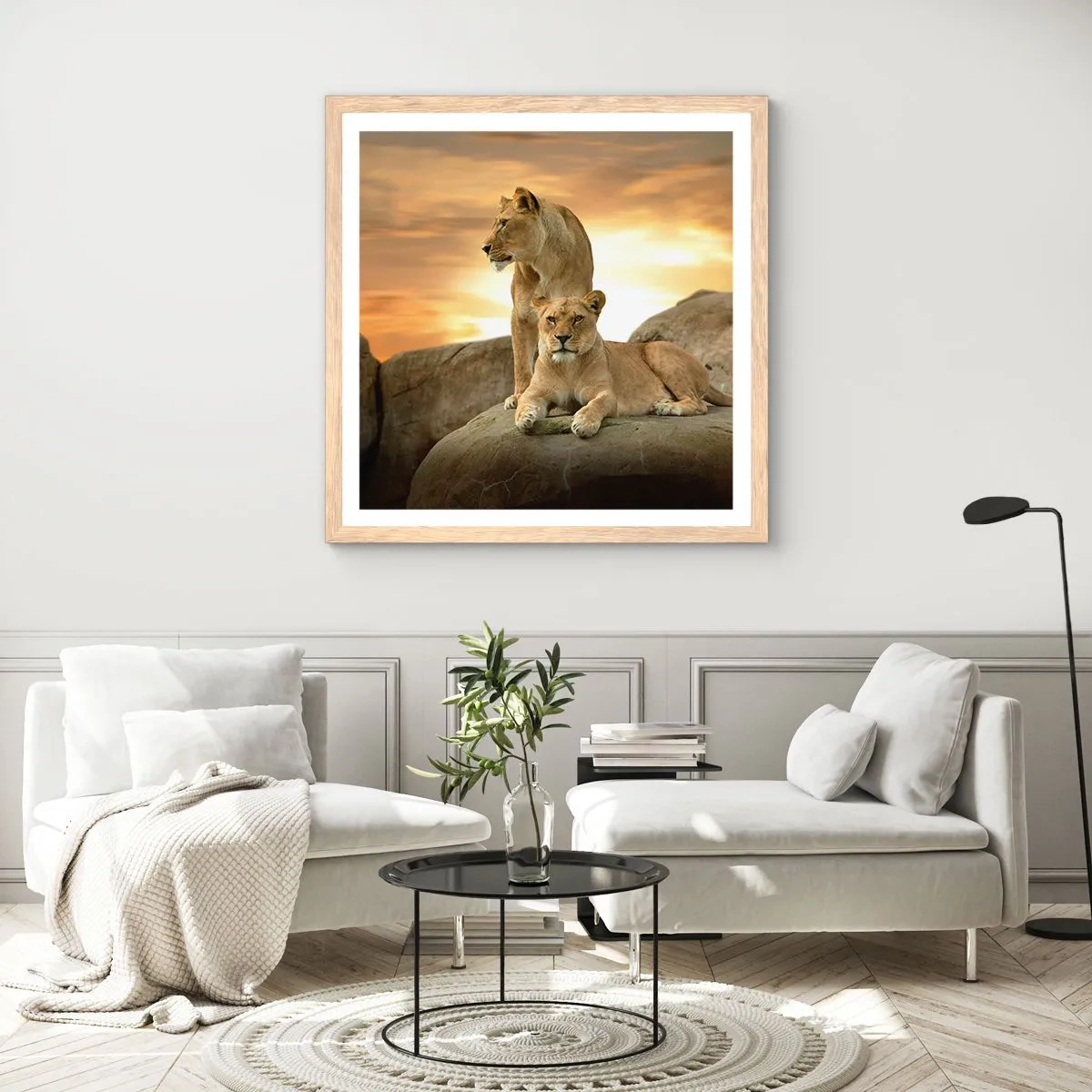Een poster in een licht eiken lijst - Koninklijke majesteit - 40x40 cm