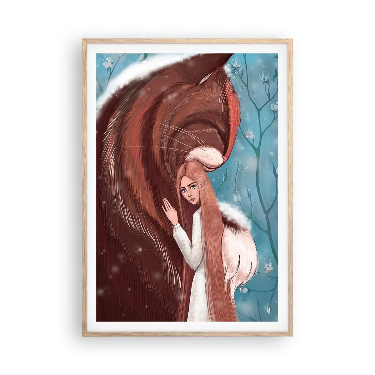 Een poster in een licht eiken lijst - Welkom in het sprookje - 70x100 cm