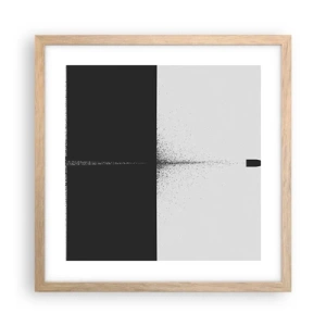 Een poster in een licht eiken lijst - Rechtstreeks naar het doel - 40x40 cm