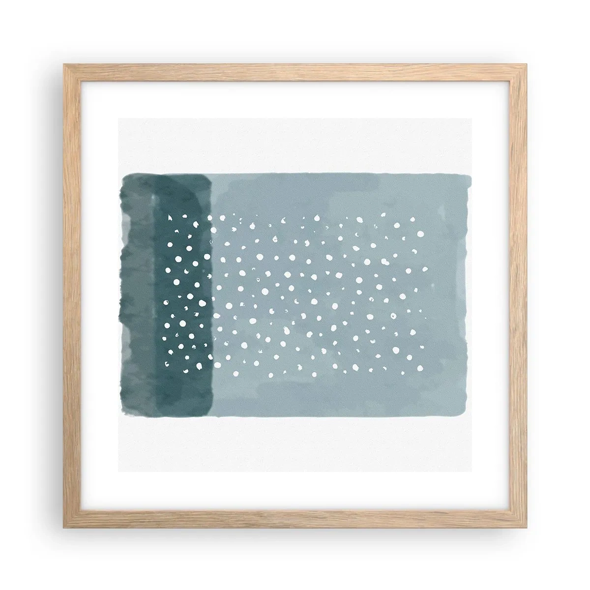 Een poster in een licht eiken lijst - Gegroeid op blauw - 40x40 cm