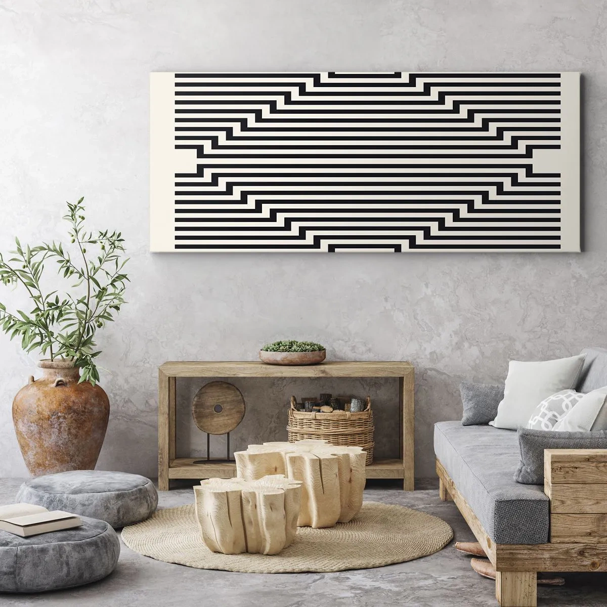 Schilderen op canvas - Geometrische illusie - 140x50 cm