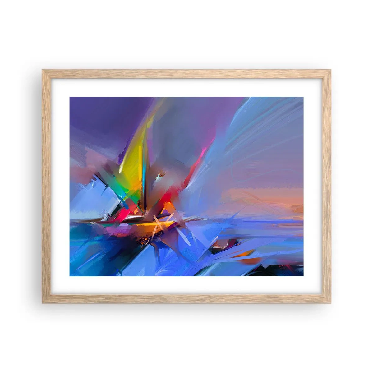 Een poster in een licht eiken lijst - Propellers als een vogel - 50x40 cm