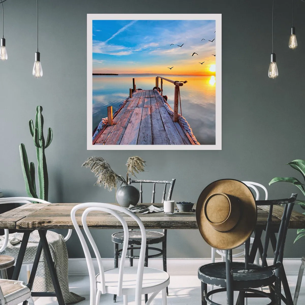 Poster - Loop recht naar de zon - 60x60 cm