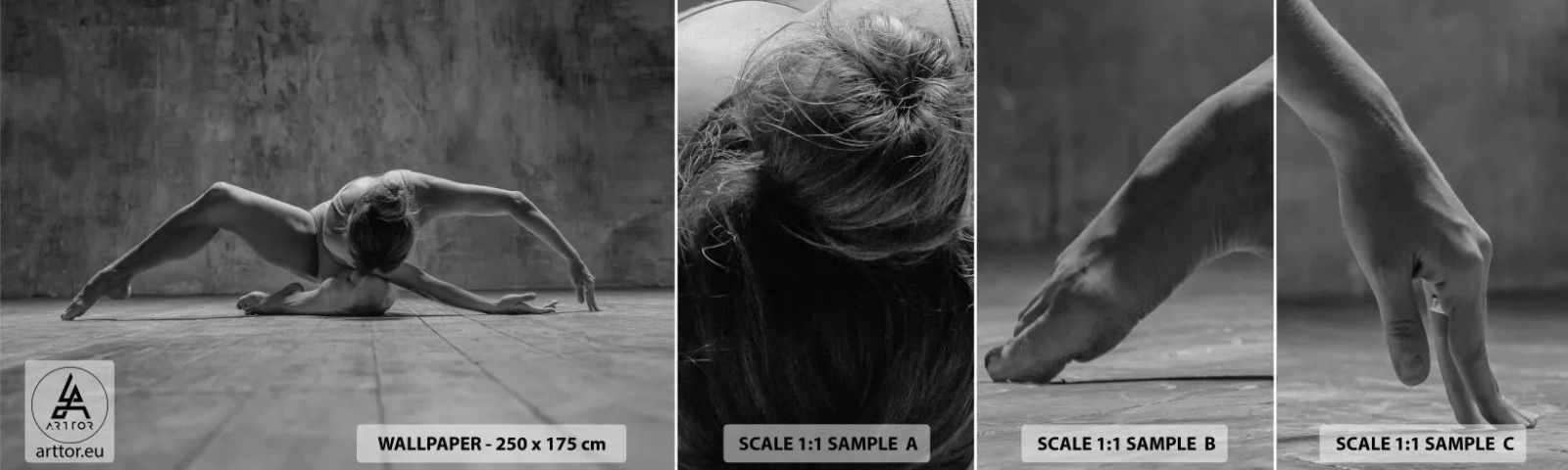 Fotobehang Monster Zelfklevend Deluxe Sticker - Symmetrie gevonden - Ballerina, Ballet, Dans - 100x30 cm