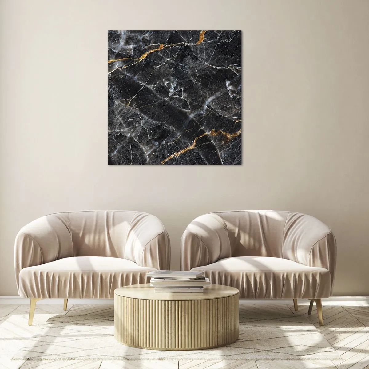 Schilderen op glas - Het innerlijke leven van de steen - 60x60 cm