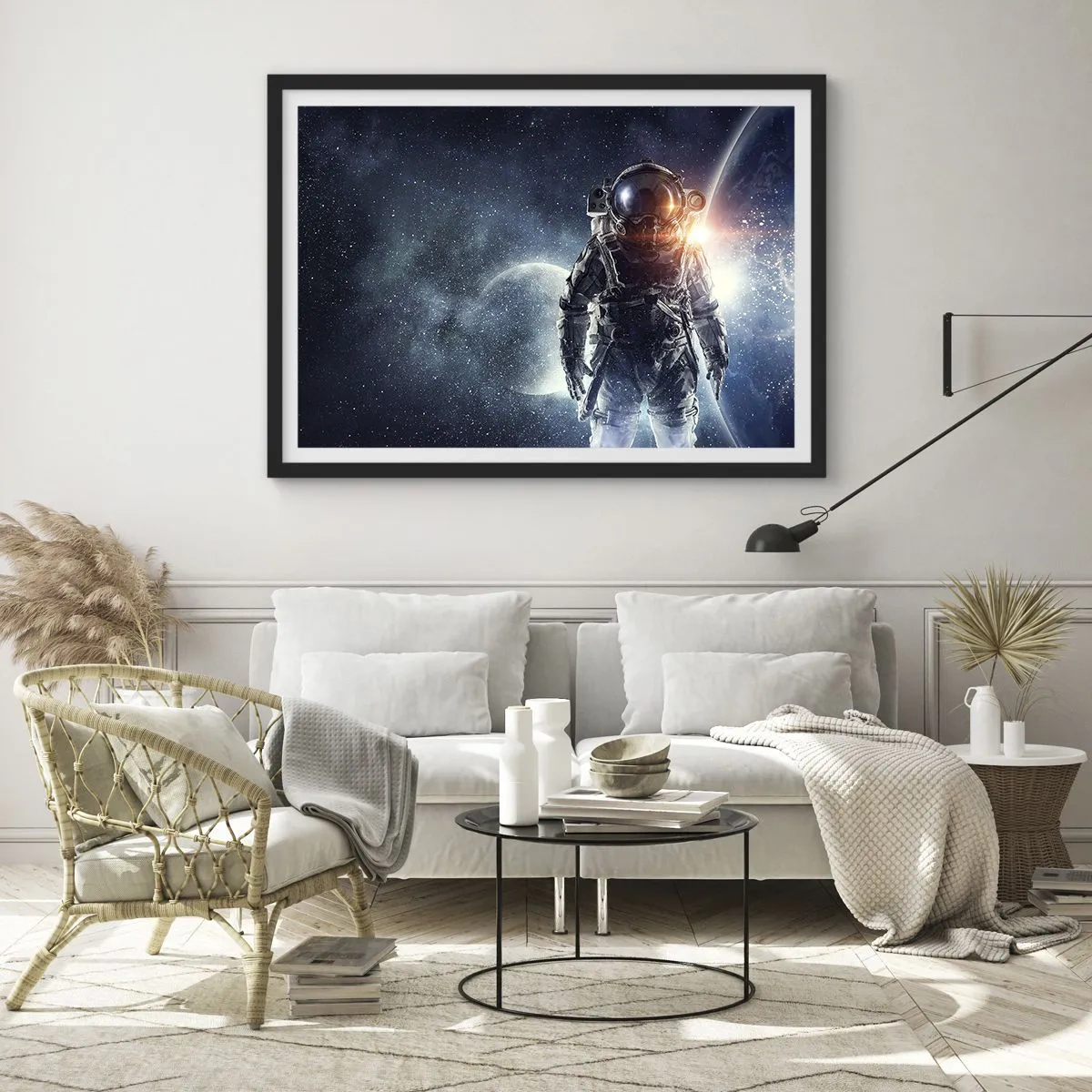 Poster in een zwarte lijst - Ruimte avontuur - 70x50 cm