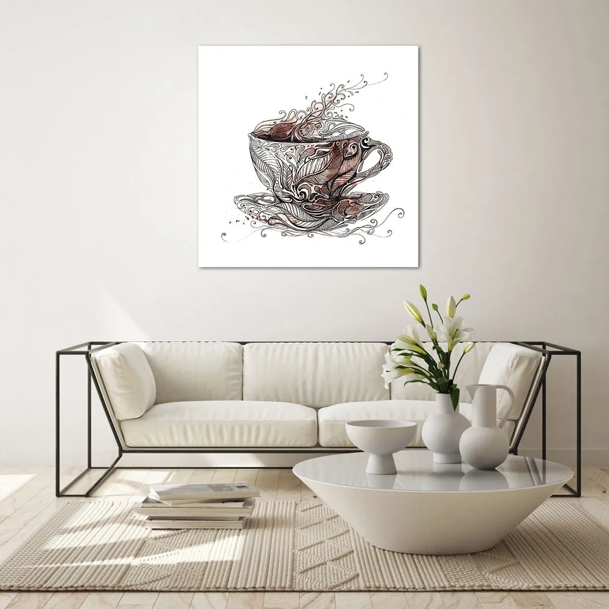 Schilderen op glas - Thee voor alles - 70x70 cm