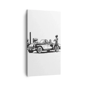 Schilderen op canvas - 60e - zorgeloos Amerika - 45x80 cm