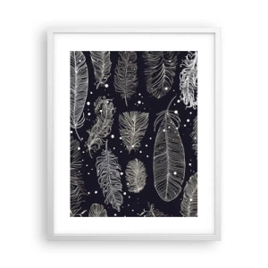 Poster in een witte lijst - Gevederde kant - 40x50 cm