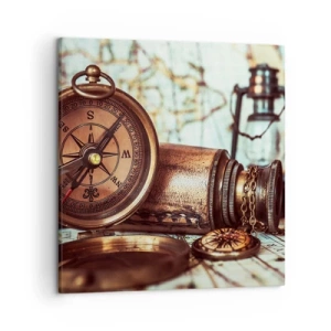 Schilderen op canvas - Een piratenavontuur in het Caribisch gebied wacht op je - 50x50 cm