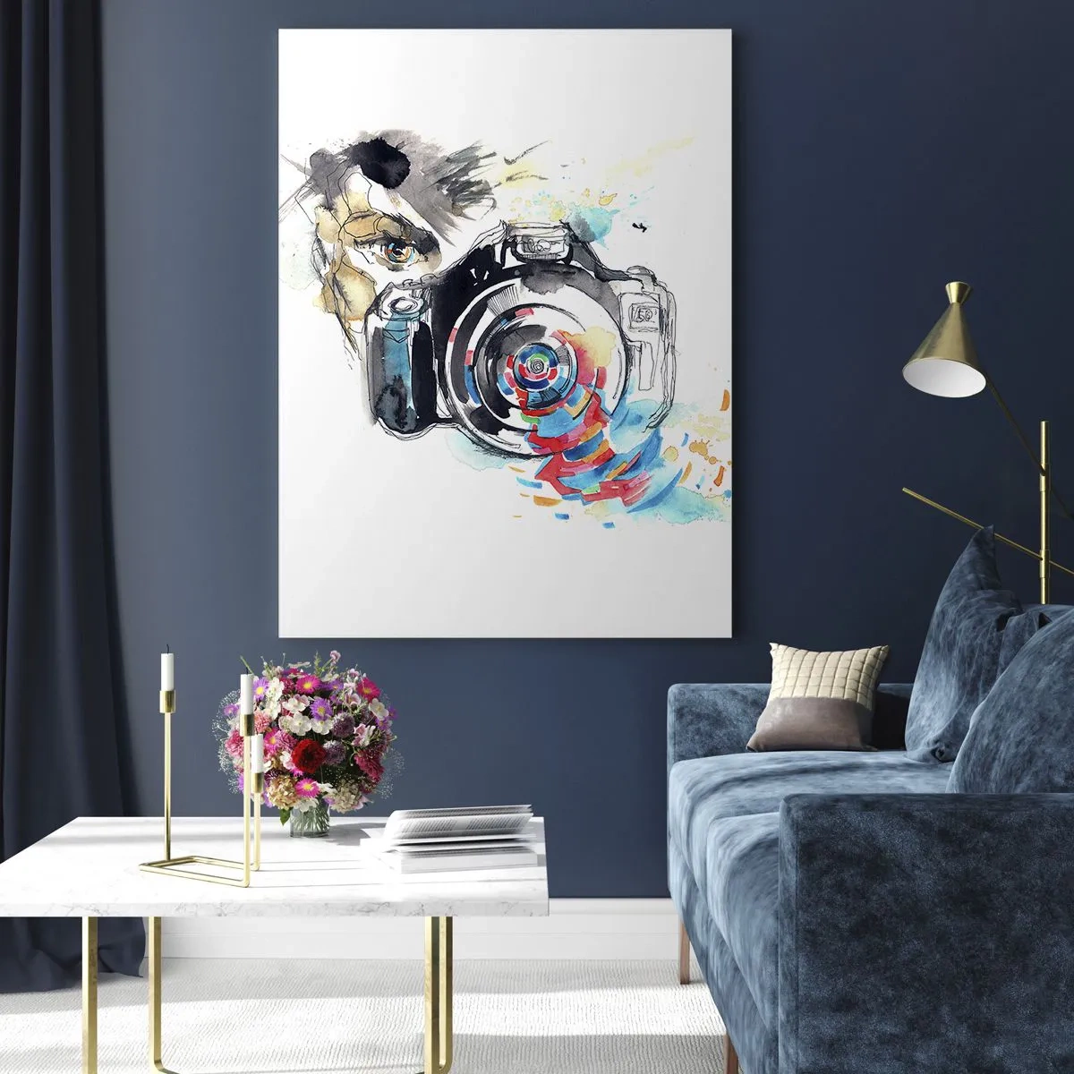 Schilderen op glas - In het oog van de lens - 50x70 cm