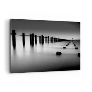 Schilderen op canvas - Grijze verte in de mist - 100x70 cm