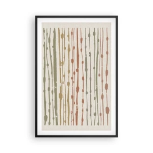 Poster in een zwarte lijst - Muzieknotatie van kleuren - 61x91 cm