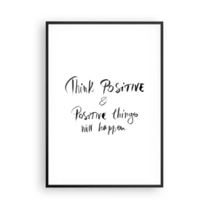 Poster in een zwarte lijst - Hoe leef je het leven? - 70x100 cm
