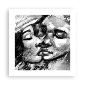 Poster - Een teder moment - 40x40 cm