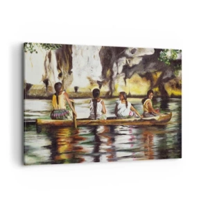 Schilderen op canvas - In een Polynesisch paradijs - 100x70 cm