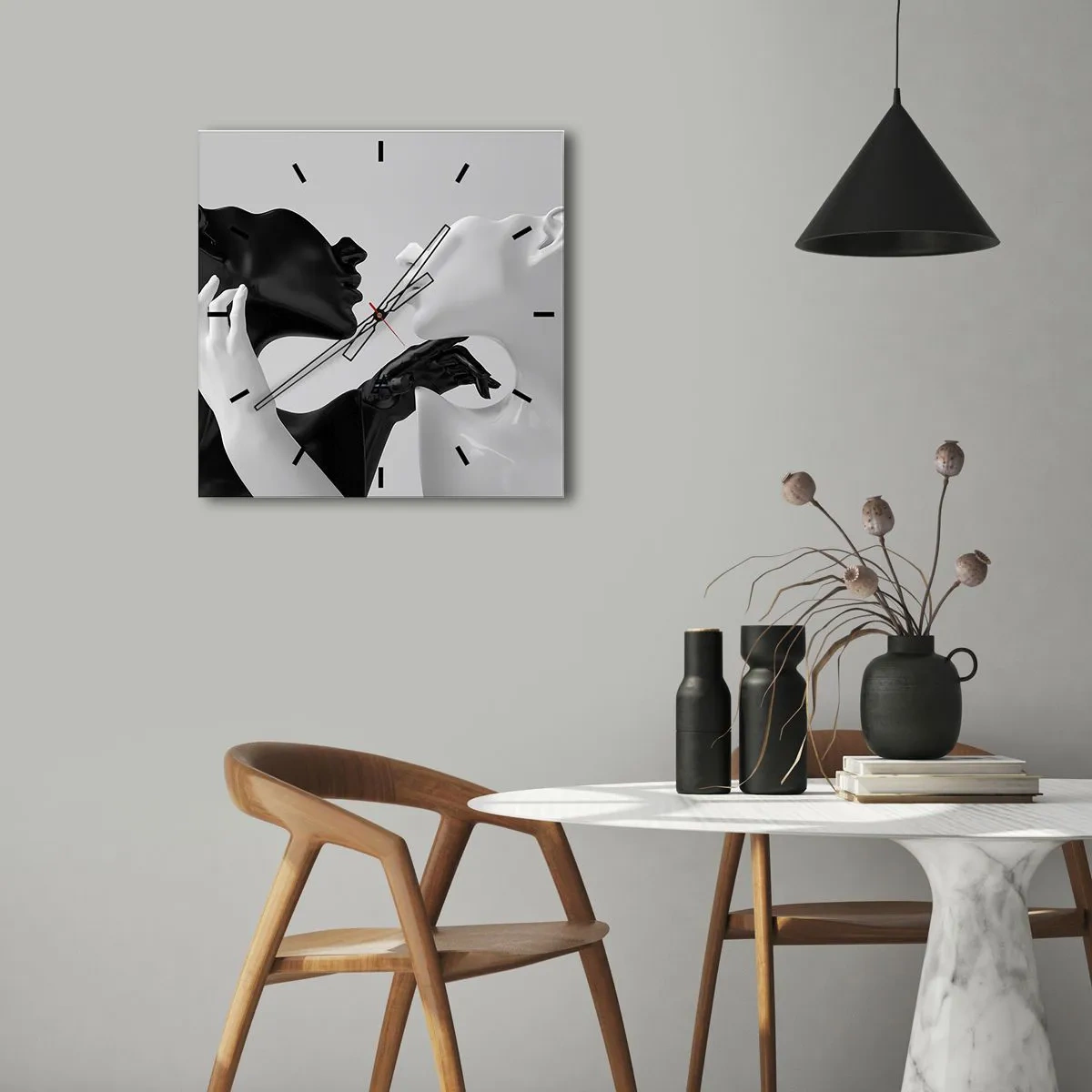 Wandklok - Klok - Antrekking - Begeerte - 30x30 cm