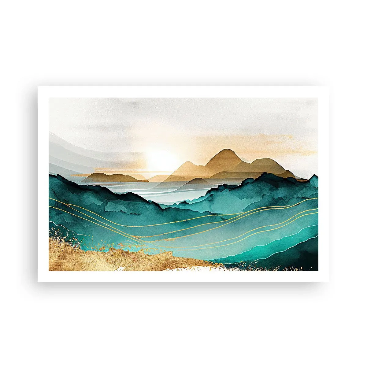 Poster - Op de rand van abstractie – landschap - 91x61 cm