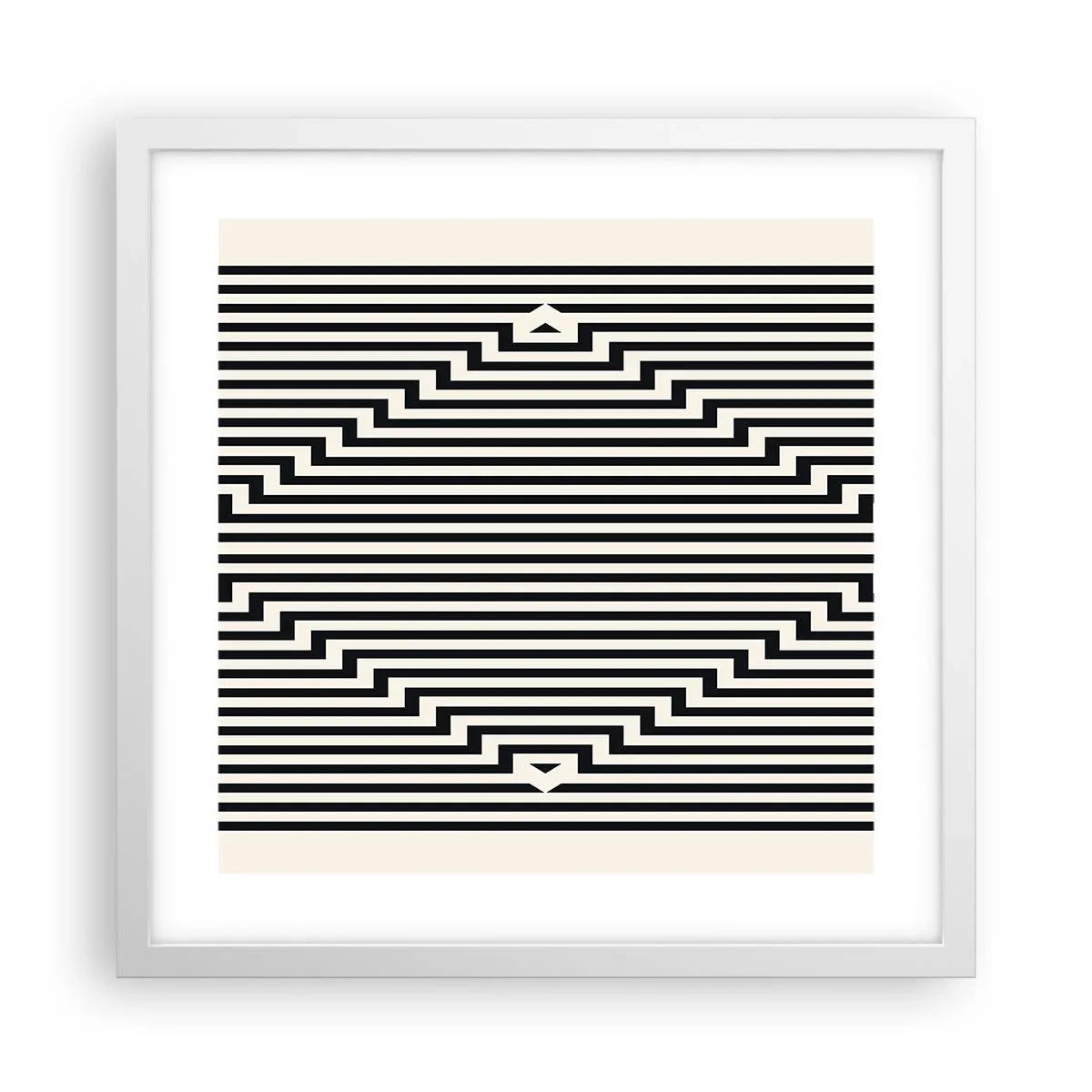Poster in een witte lijst - Geometrische illusie - 40x40 cm
