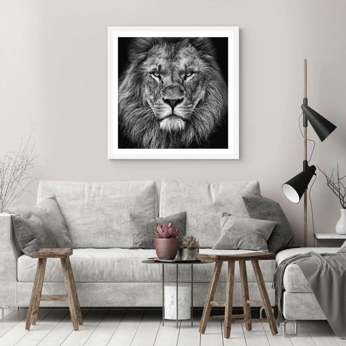 Poster in een witte lijst - In een kroningskleed - 50x50 cm