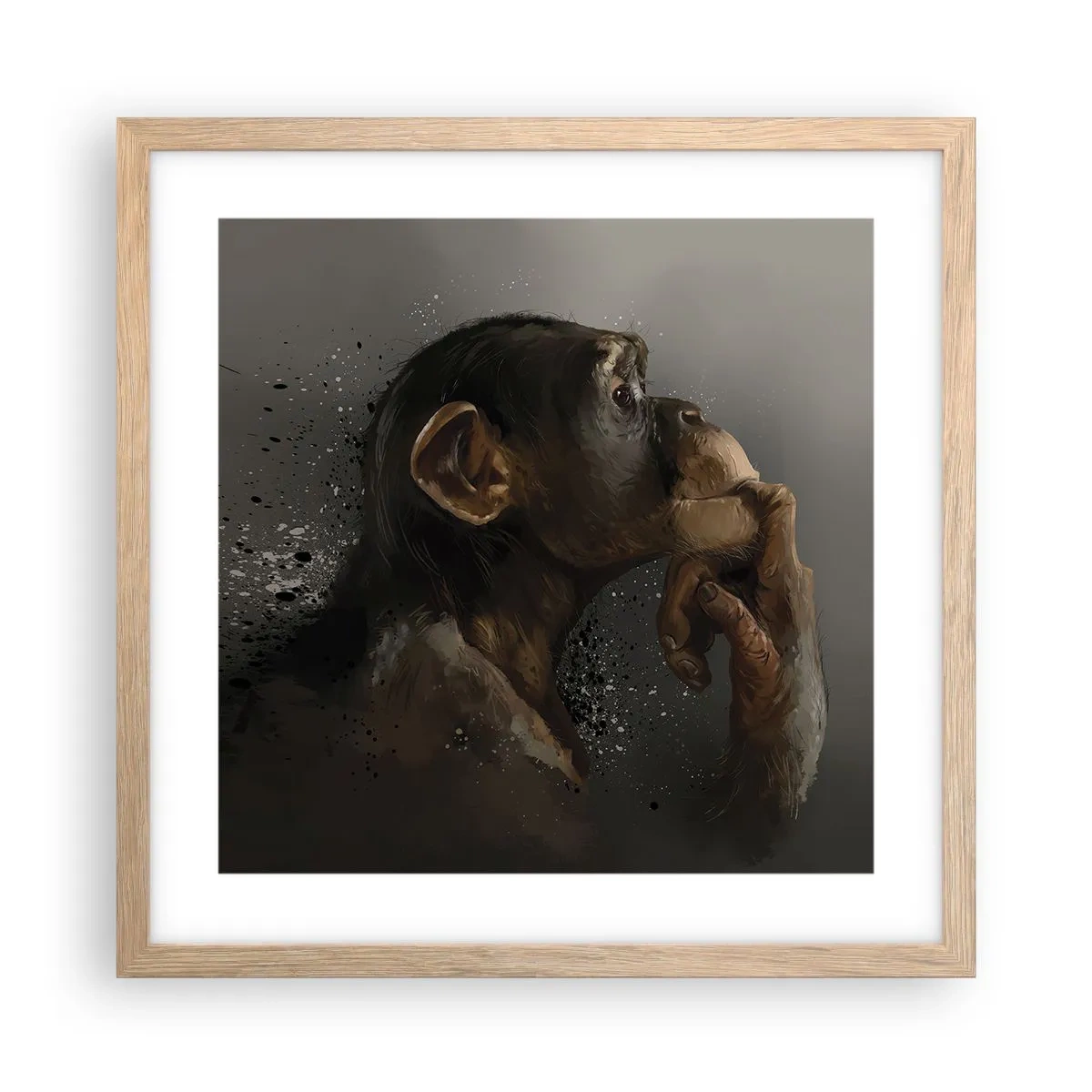 Een poster in een licht eiken lijst - Zeker een denker - 40x40 cm