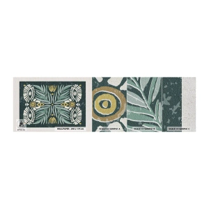 Fotobehang Monster Premium Canvas - Als een volksuitsnede - Boho, Patroon, Plantkunde - 100x30 cm