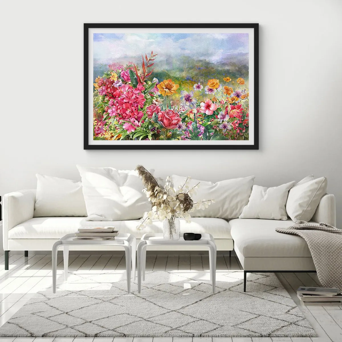 Poster in een zwarte lijst - Een tuin die gek is geworden - 40x30 cm