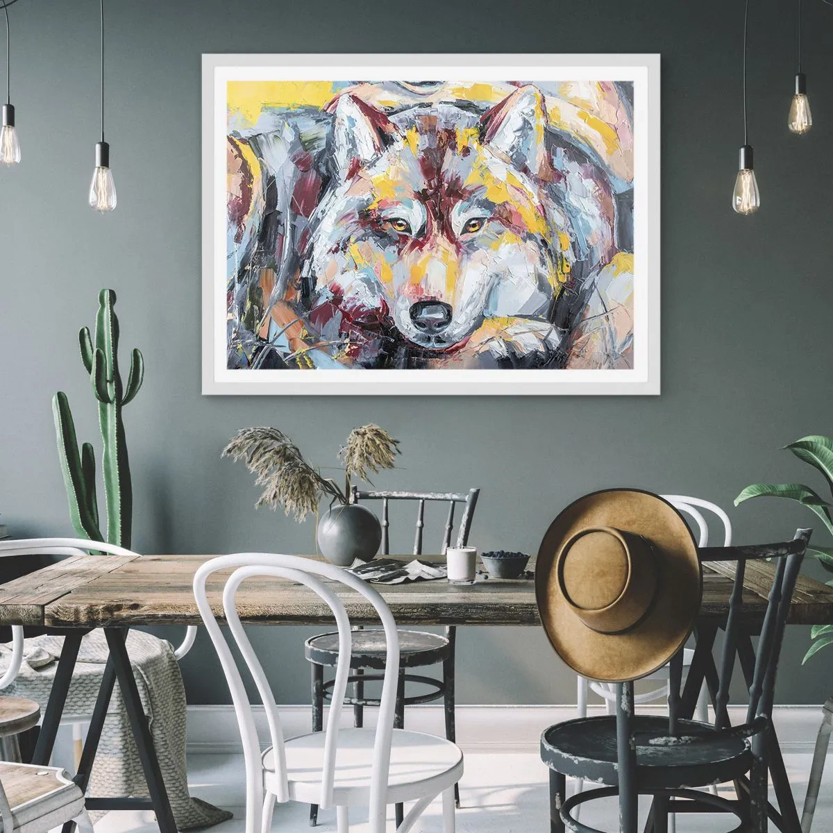 Poster in een witte lijst - Gemoedsrust onder dierbaren - 100x70 cm