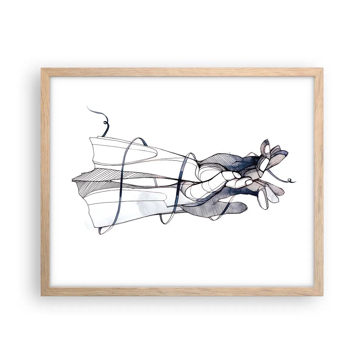 Een poster in een licht eiken lijst - Touch-studie - 50x40 cm