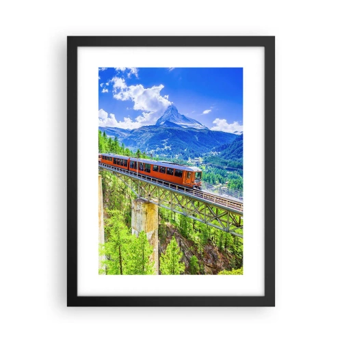 Poster in een zwarte lijst - Het is tijd voor de Alpen - 30x40 cm