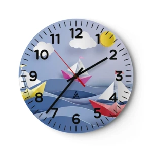 Wandklok - Klok - Ah, wat is het heerlijk om in de golven te schommelen - 30x30 cm