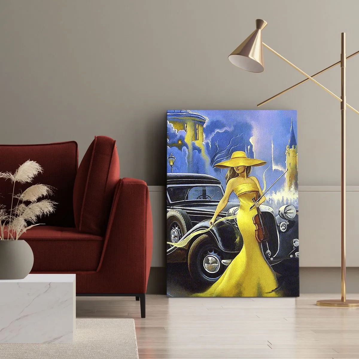 Schilderen op canvas - Nocturne voor viool en liefde - 50x70 cm