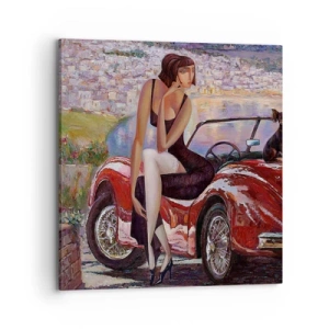 Schilderen op canvas - Zomer? Alleen aan de Rivièra - 70x70 cm
