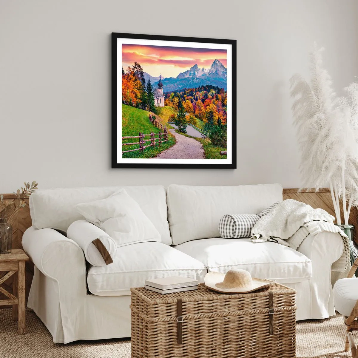Poster in een zwarte lijst - Landschap zoals geschilderd - 30x30 cm