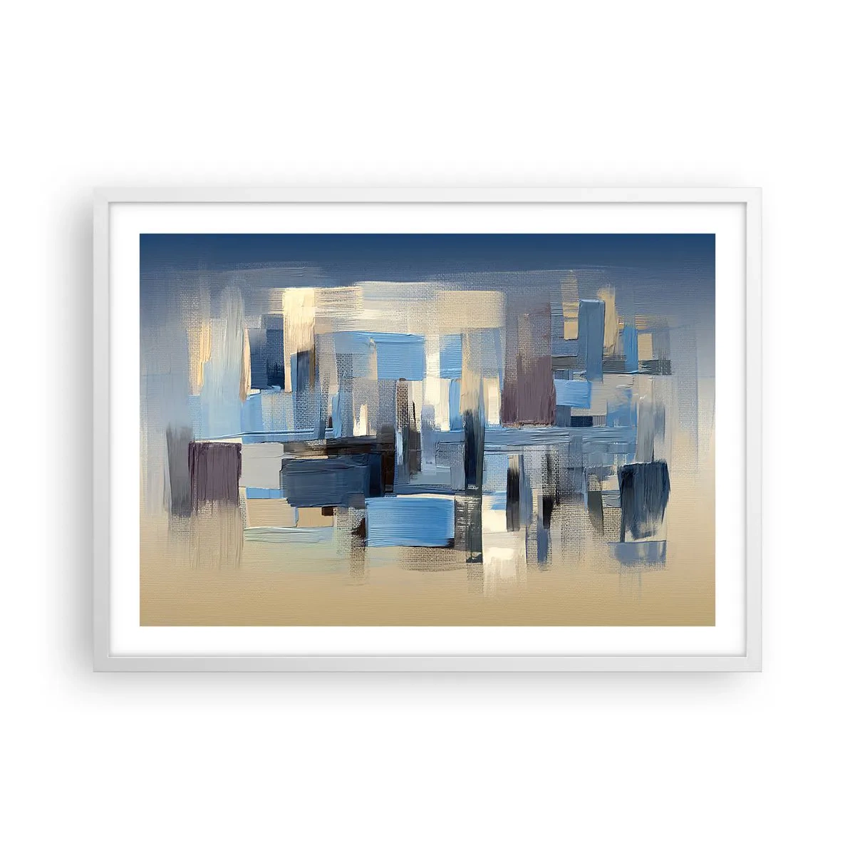 Poster in een witte lijst - Blauwe constructie - 70x50 cm