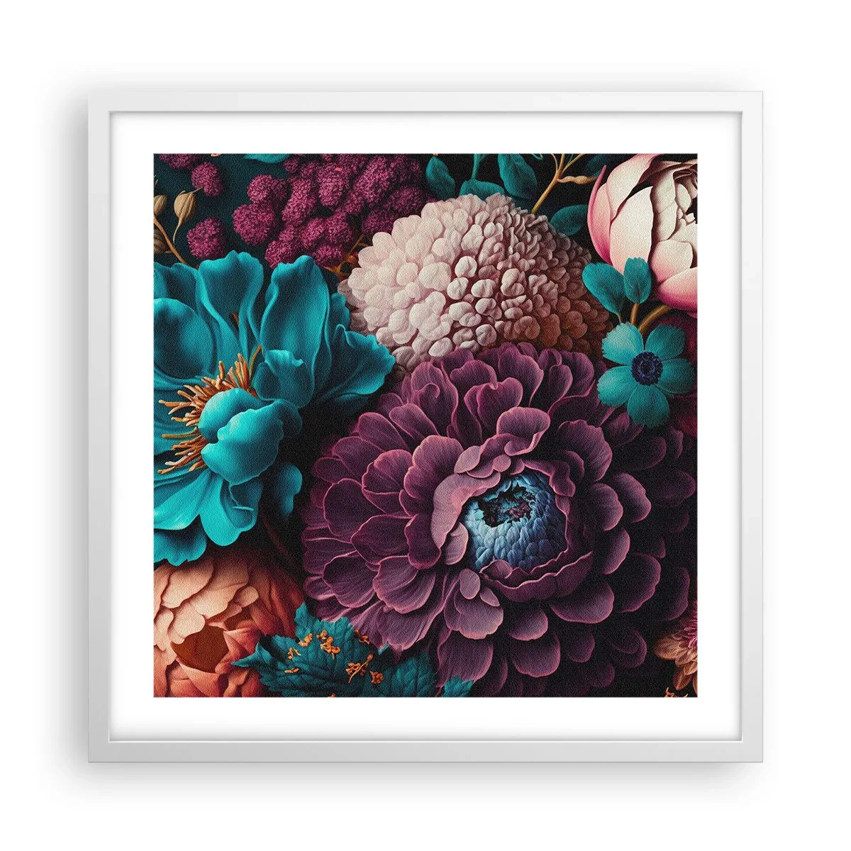 Poster in een witte lijst - Natuur in overvloed - 50x50 cm