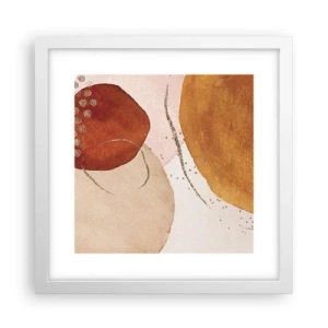 Poster in een witte lijst - Rondheid en beweging - 30x30 cm