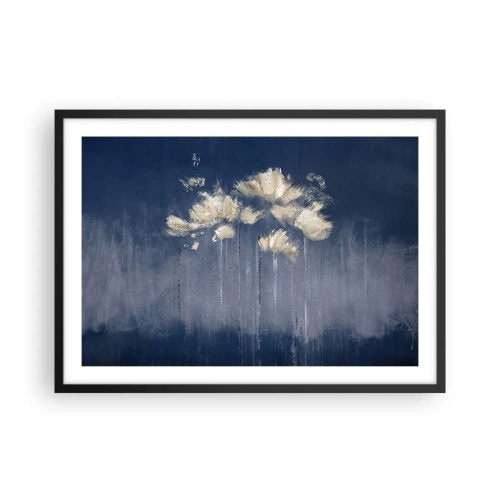 Poster in een zwarte lijst - Als bloemblaadjes in de wind - 70x50 cm