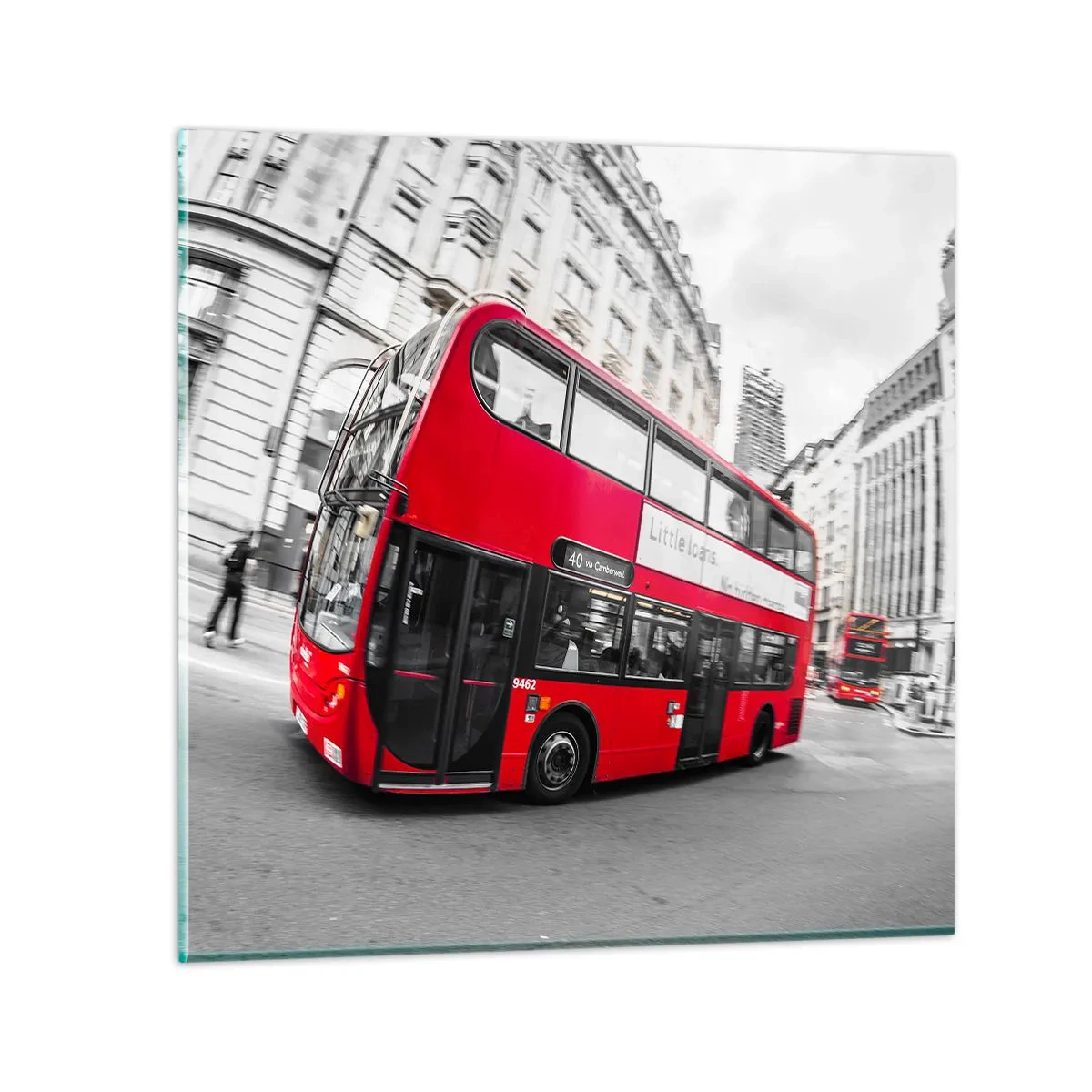 Schilderen op glas - Londen traditioneel - by bus - 30x30 cm
