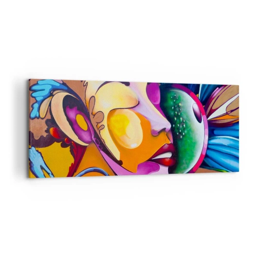 Schilderen op canvas - Aanraken met kleur - 120x50 cm