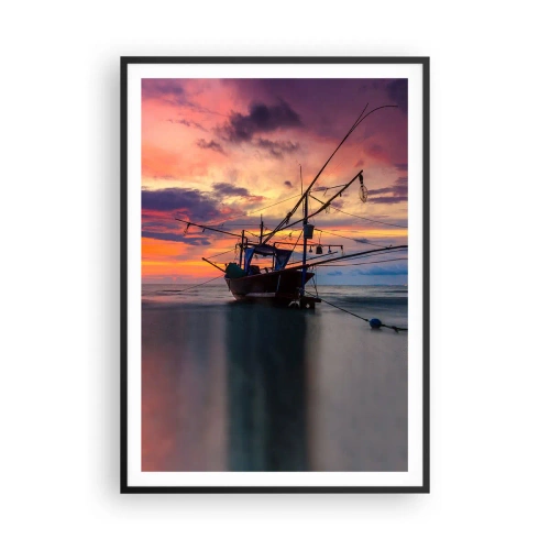 Poster in een zwarte lijst - Exotische avond - 70x100 cm