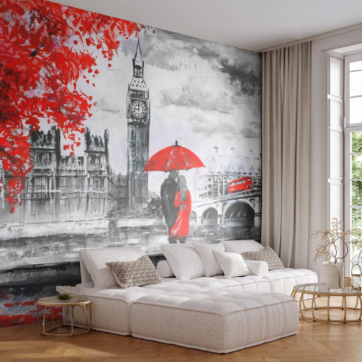 Zelfklevend Fotobehang Deluxe Sticker - Verliefd op Londen - Stad, Londen, Verliefd stel - 250x175 cm