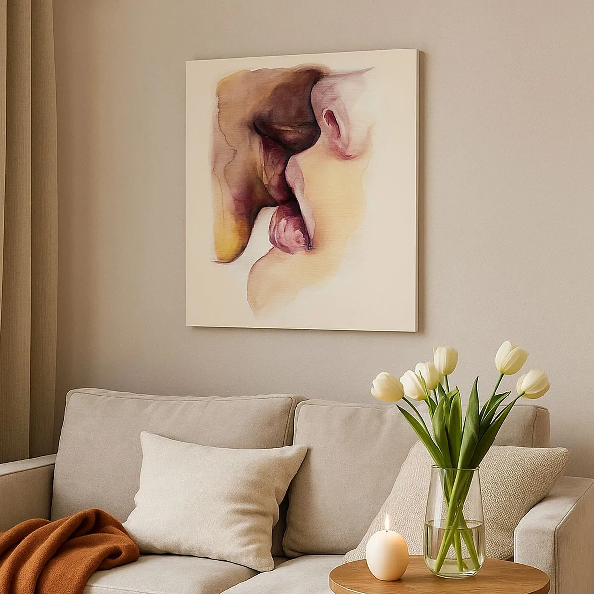 Schilderen op canvas - Zoals dag en nacht, aarde en lucht - 30x30 cm