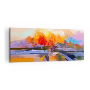 Schilderen op canvas - De herfst is geworden - 100x40 cm