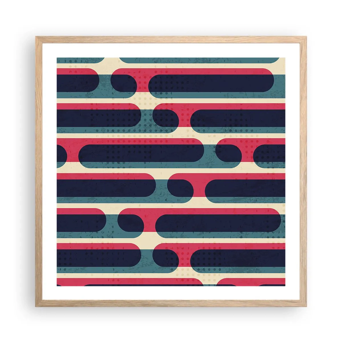 Een poster in een licht eiken lijst - In de diepte en vooruit - 60x60 cm