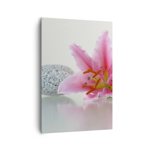 Schilderen op canvas - Een studie in roze, grijs en wit - 70x100 cm