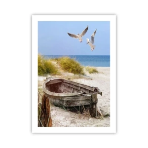 Poster - Badend in de wind - 50x70 cm