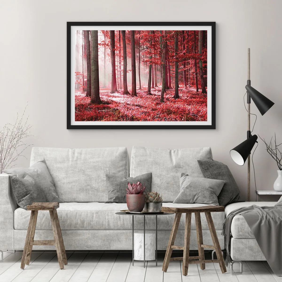 Poster in een zwarte lijst - Rood is net zo mooi - 91x61 cm