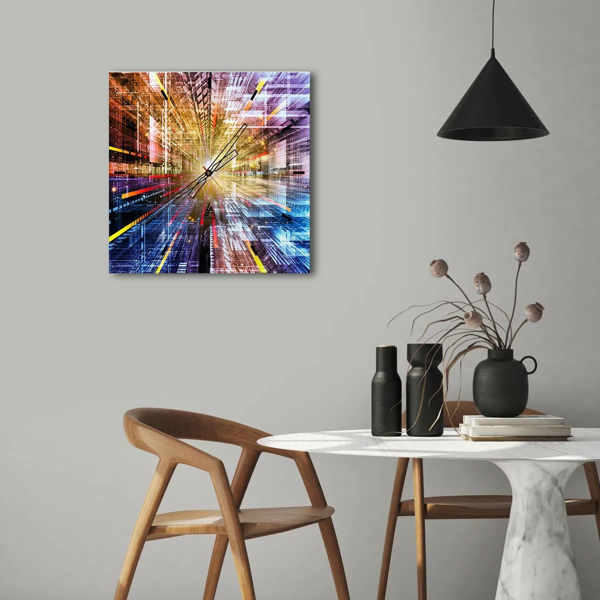 Wandklok - Klok - Lichtgevende gang - 40x40 cm